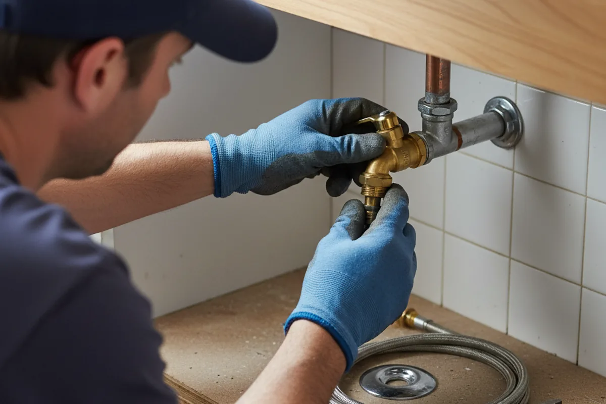 Shutoff valve and fitting work during Burst Pipe Repair in Pendergrass